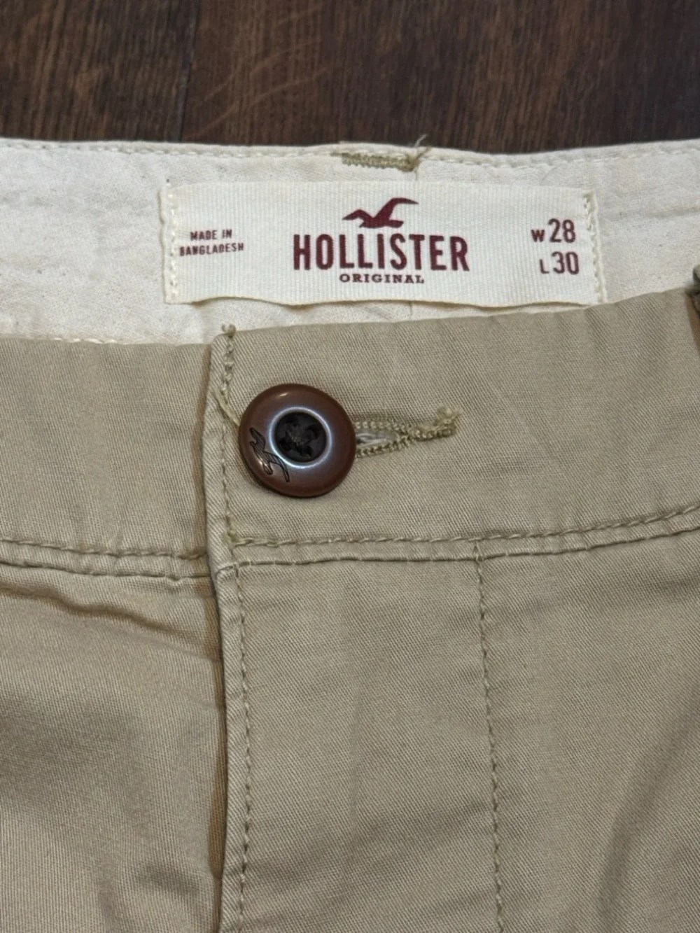 Hollister Tan Slim Straight-Leg Chino Pants Size 28X30
